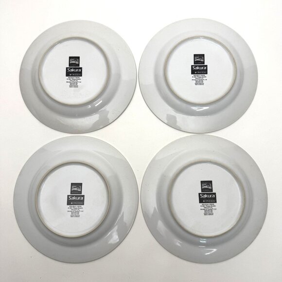 Warren Kimble Holiday Cheer Sakura Oneida Set of 4 Salad Plates Farmhouse Cat - Picture 6 of 15